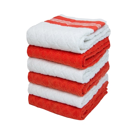 Monarch Brands Premier Kitchen Towels, Diamond Pattern - Saffron, 6PK P-SC-KT6-DMSAF